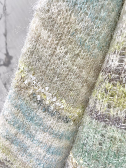 25 Gradient-panel mohair loose sweater