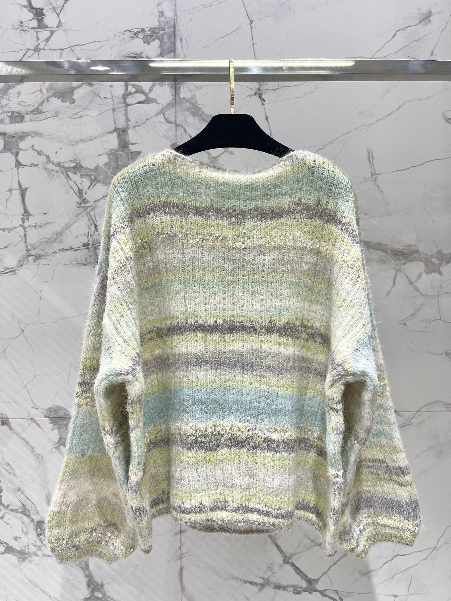 25 Gradient-panel mohair loose sweater
