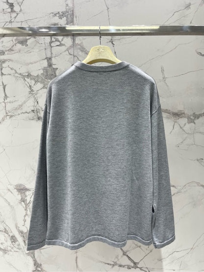 25 New Loose Cotton Blend Puzzle Pocket Knit wool Sweater