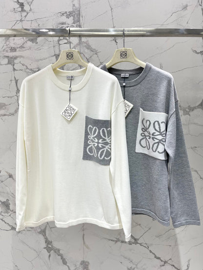 25 New Loose Cotton Blend Puzzle Pocket Knit wool Sweater