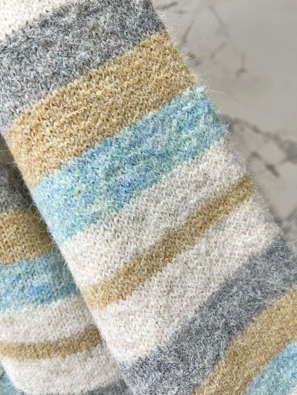 25 New embroidered logo striped knitted cardigan