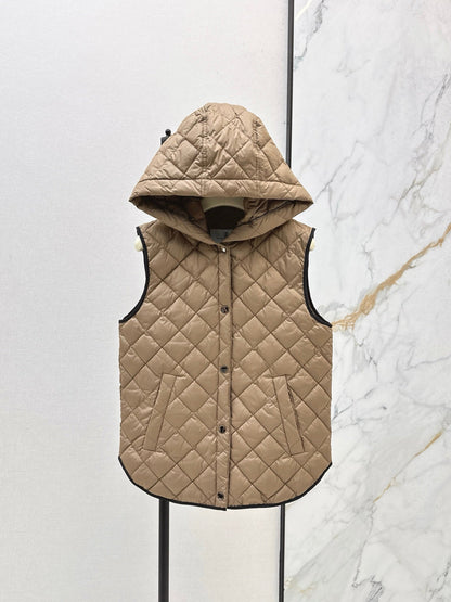 25 New Diamond Hooded Down Vest Jacket