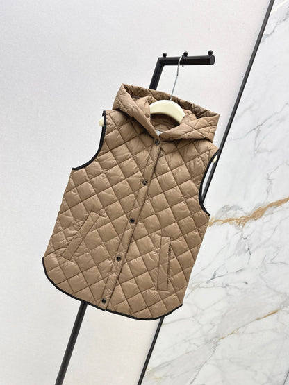 25 New Diamond Hooded Down Vest Jacket