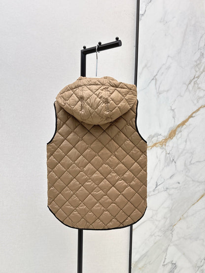 25 New Diamond Hooded Down Vest Jacket