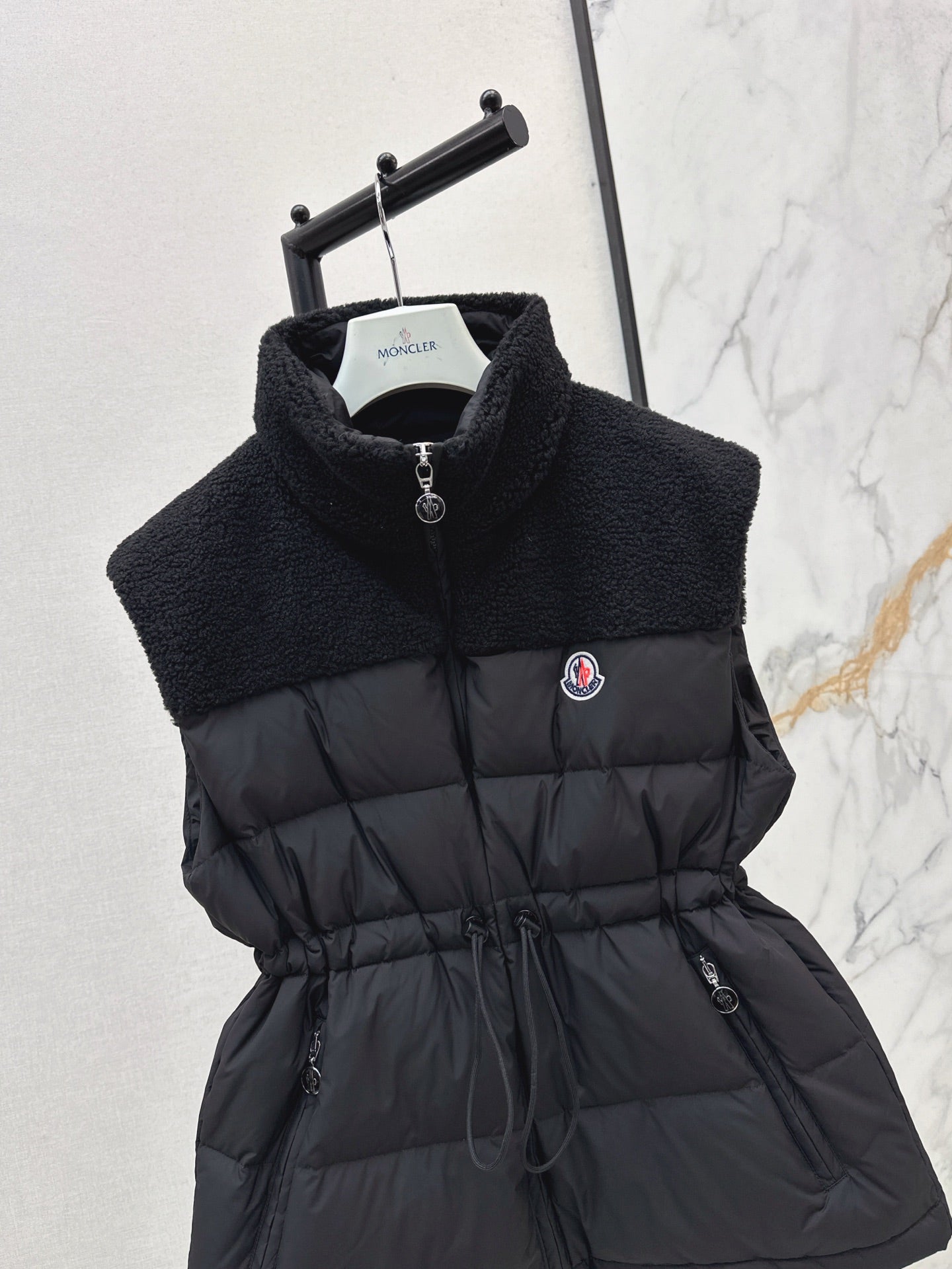 25 New environmentally friendly lambswool down jacket vest(White/Black)