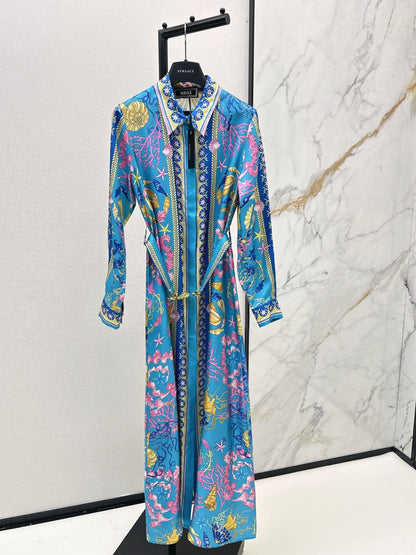 25fw new printed silk dress