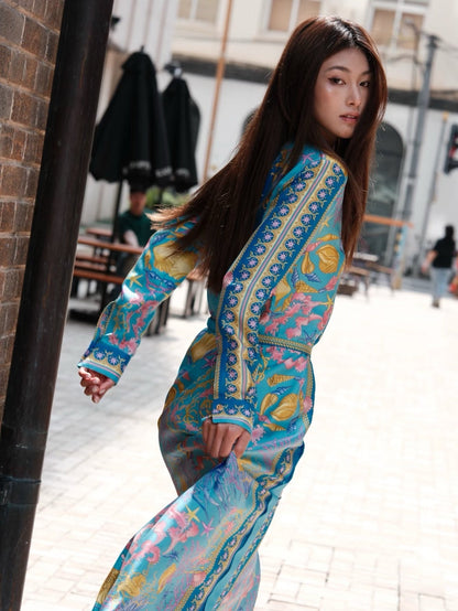 25fw new printed silk dress