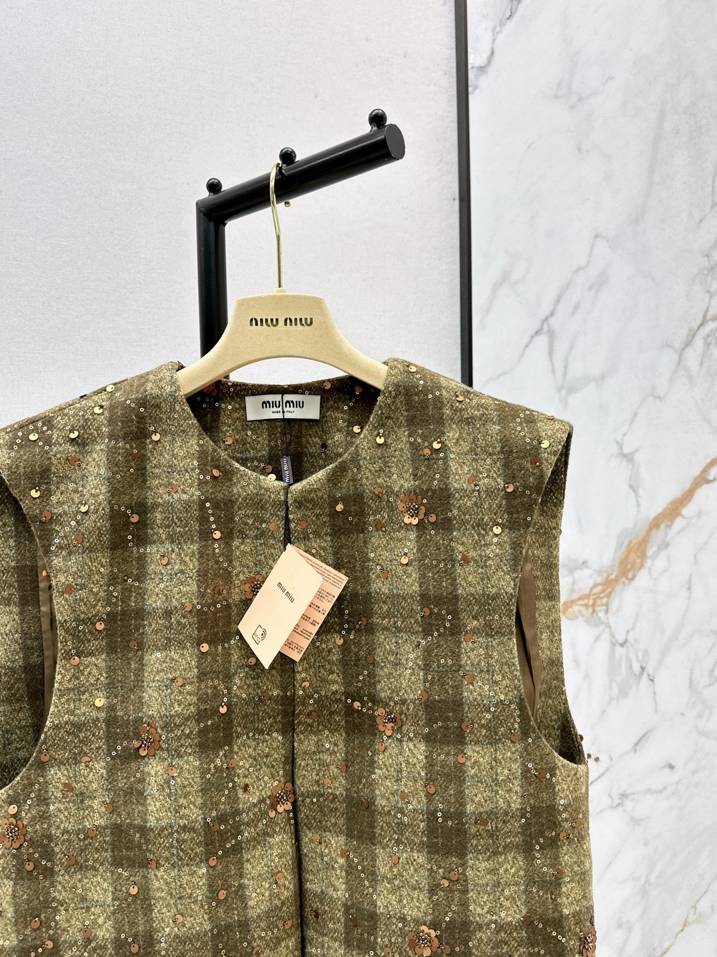 25 Plaid Series Beaded Sequin Vest Jacket