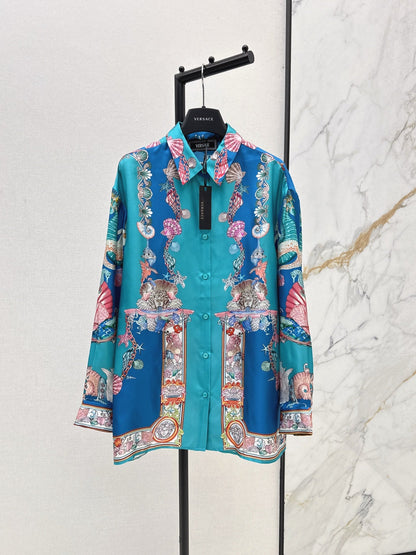 25fw new printed silk shirt