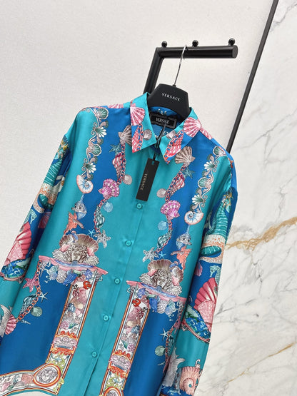 25fw new printed silk shirt
