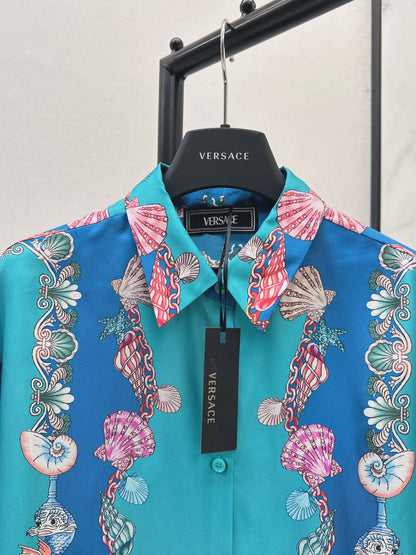 25fw new printed silk shirt