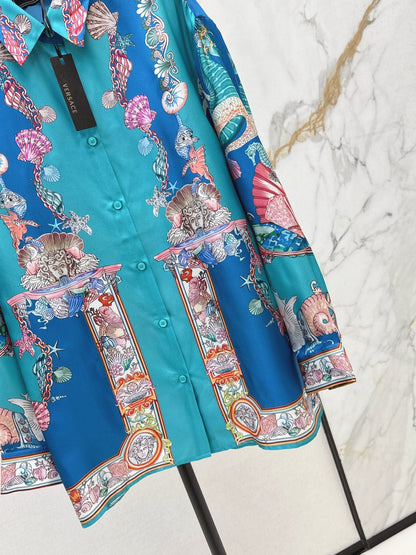 25fw new printed silk shirt