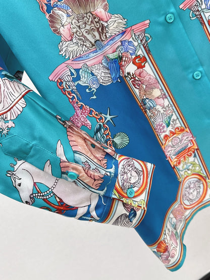 25fw new printed silk shirt