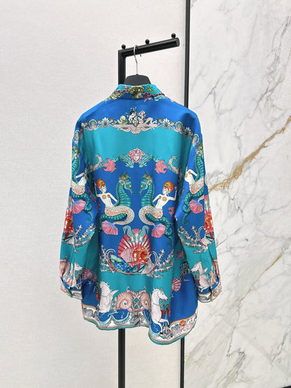 25fw new printed silk shirt