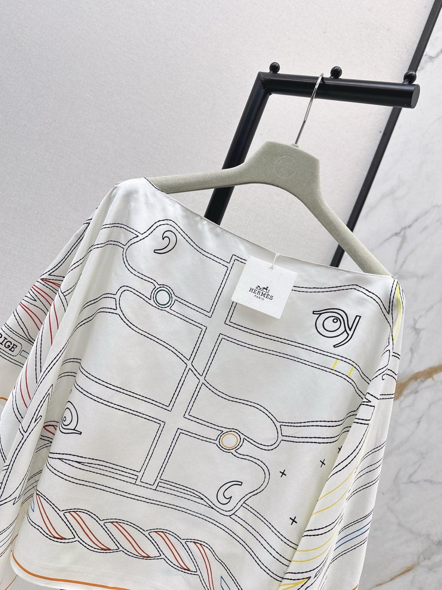 25fw new holiday floral silk cape shawl