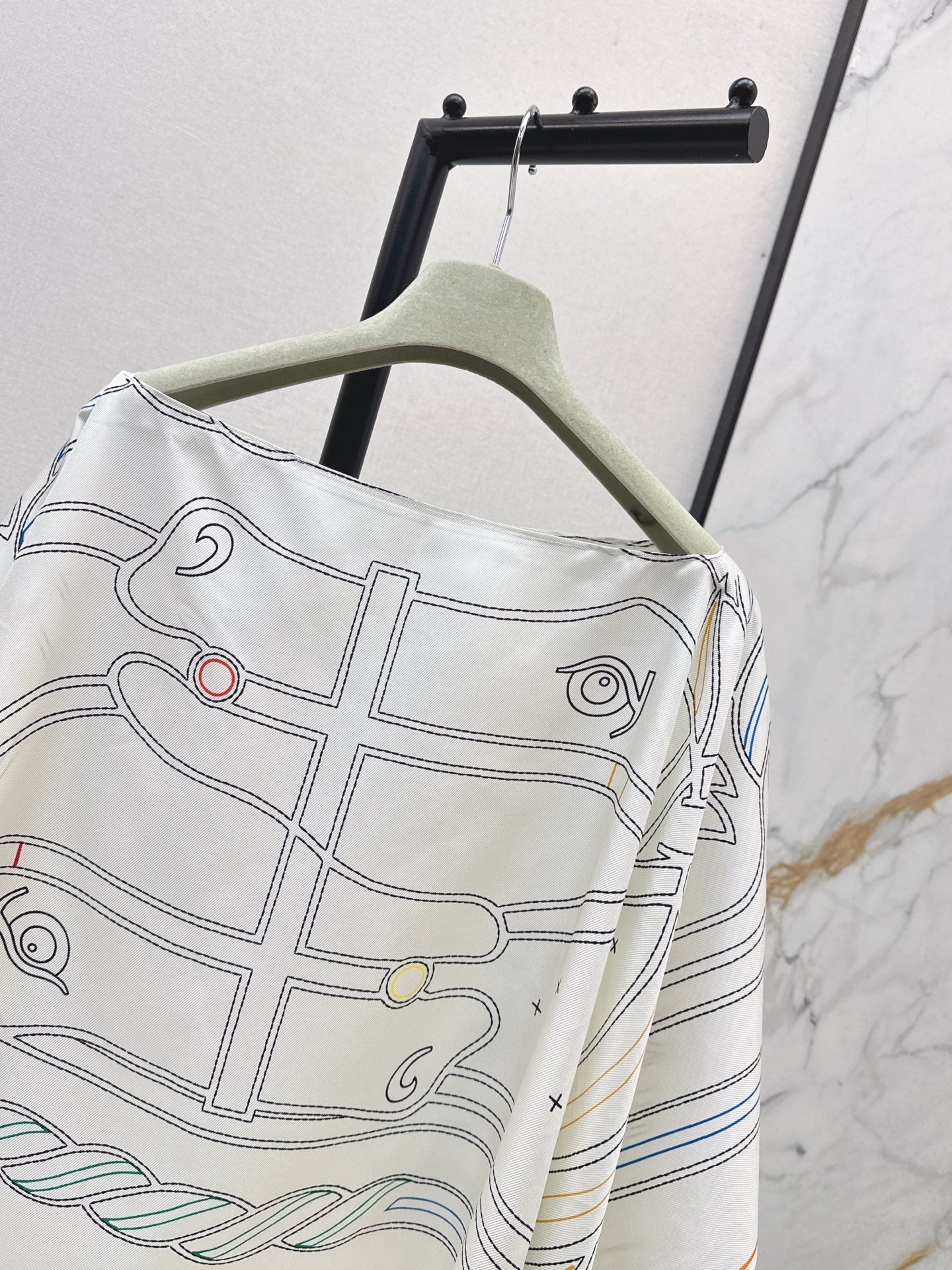 25fw new holiday floral silk cape shawl