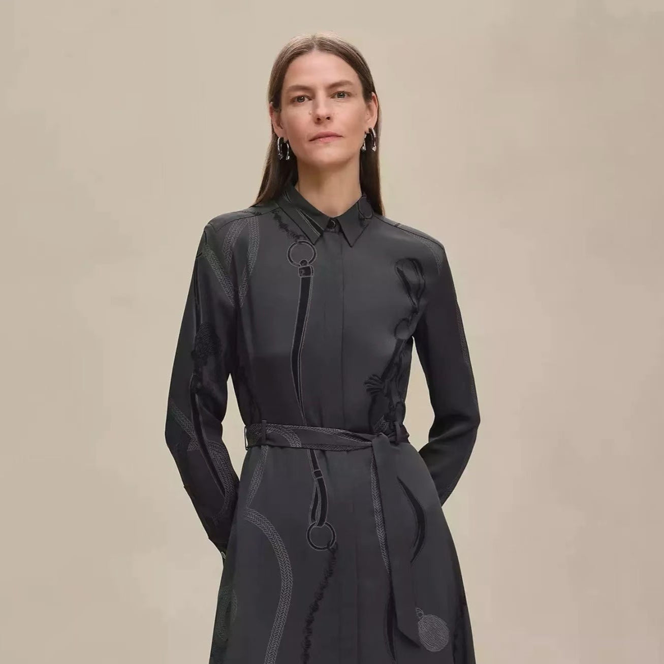 25fw new printed silk dress