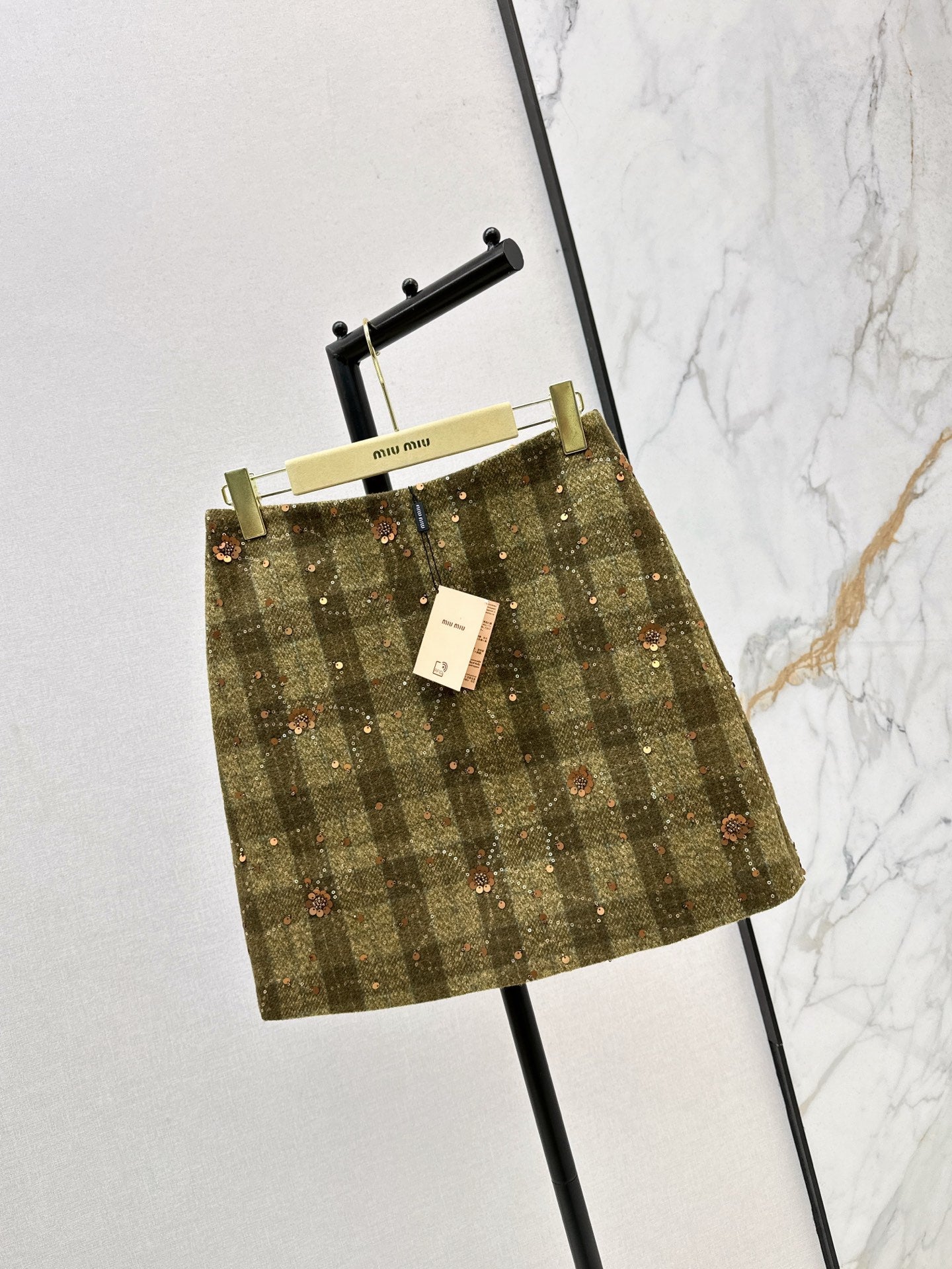 25 Plaid Series Beaded Sequin Shorts