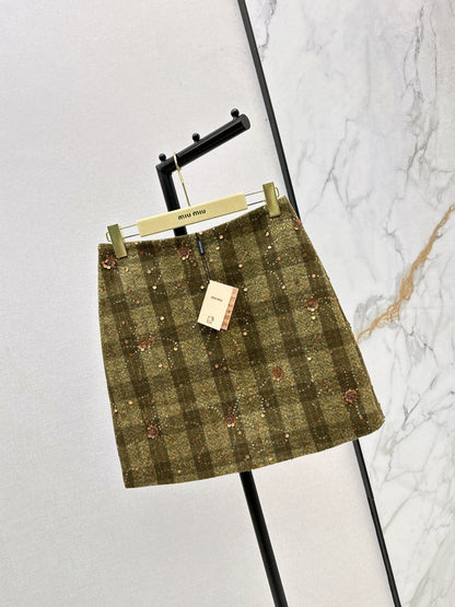 25 Plaid Series Beaded Sequin Shorts