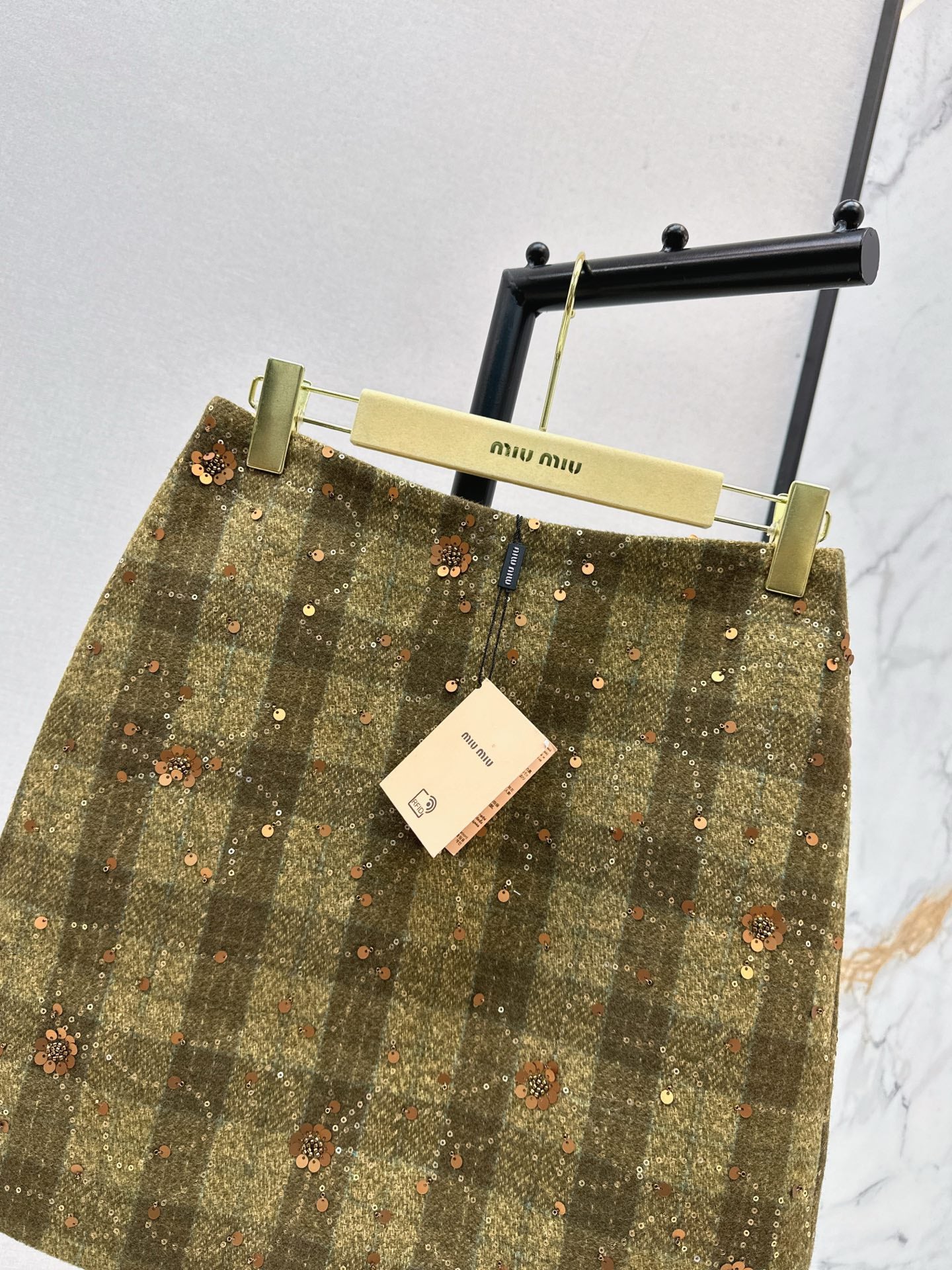 25 Plaid Series Beaded Sequin Shorts