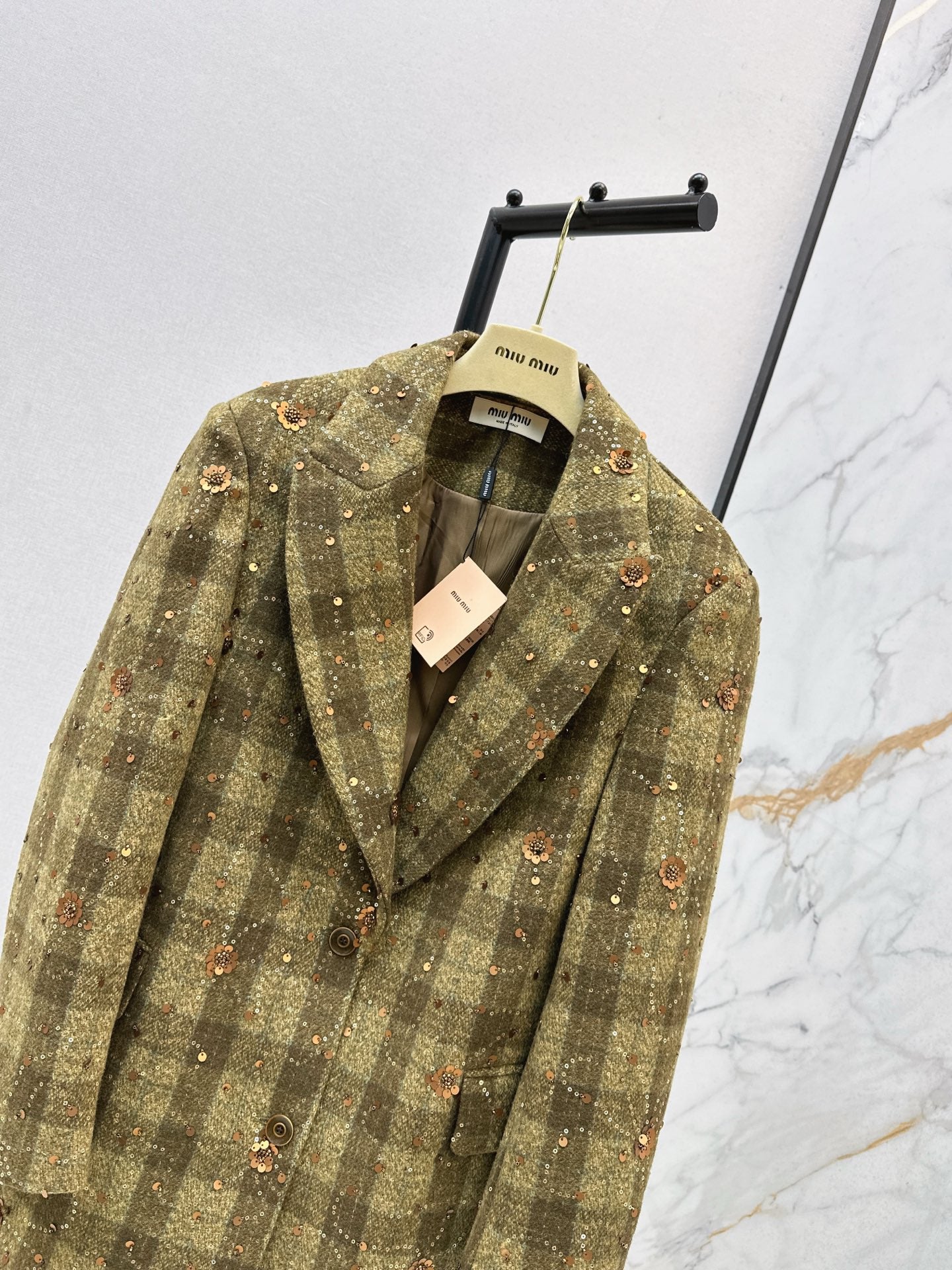 25 Plaid Series Beaded Sequined Blazer