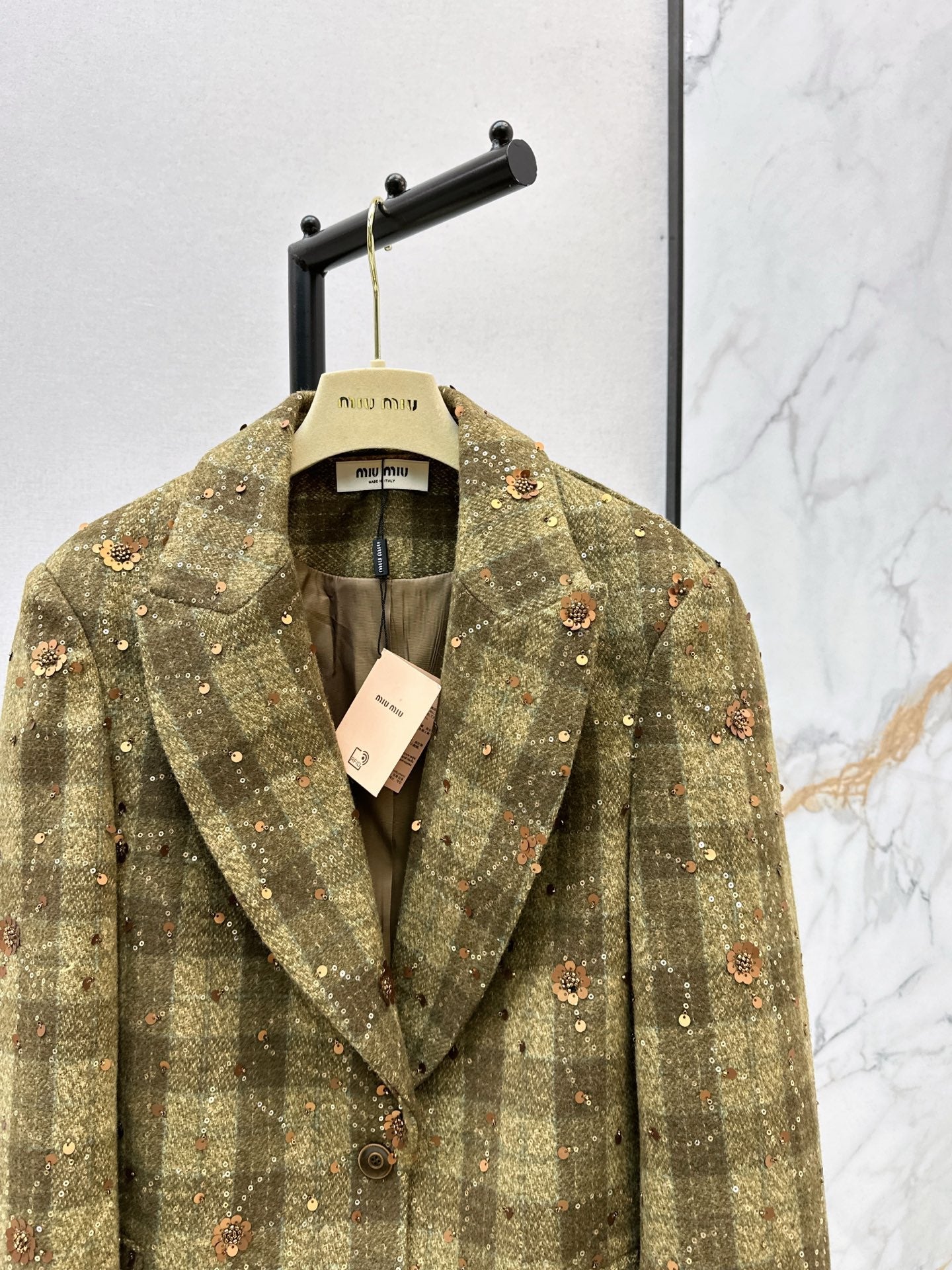 25 Plaid Series Beaded Sequined Blazer