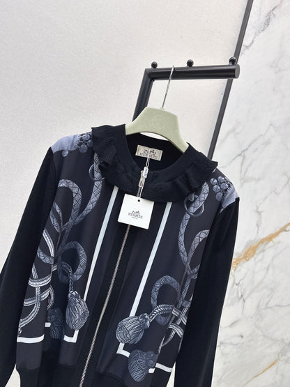 25fw new rope print wool knitted cardigan