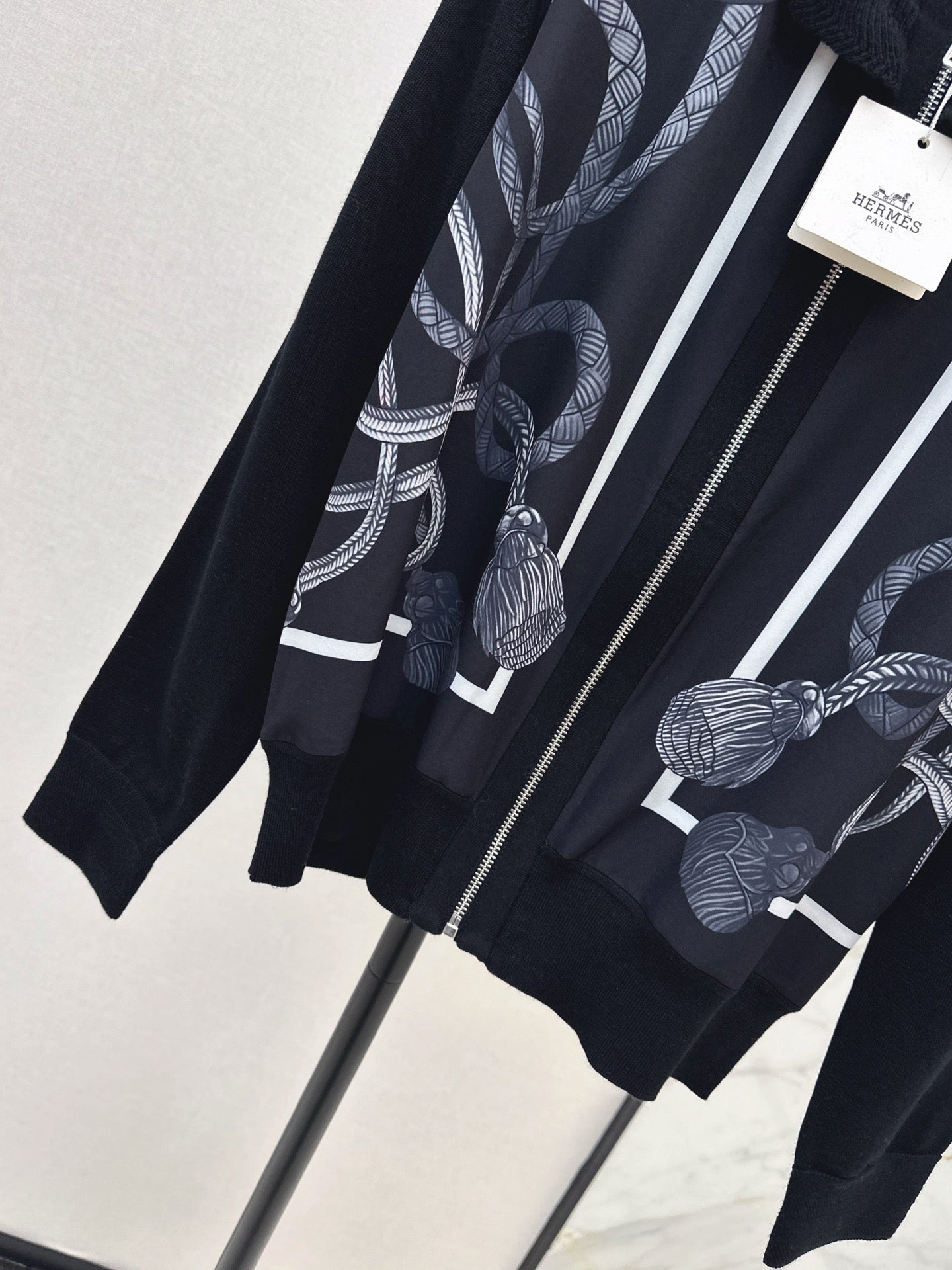 25fw new rope print wool knitted cardigan