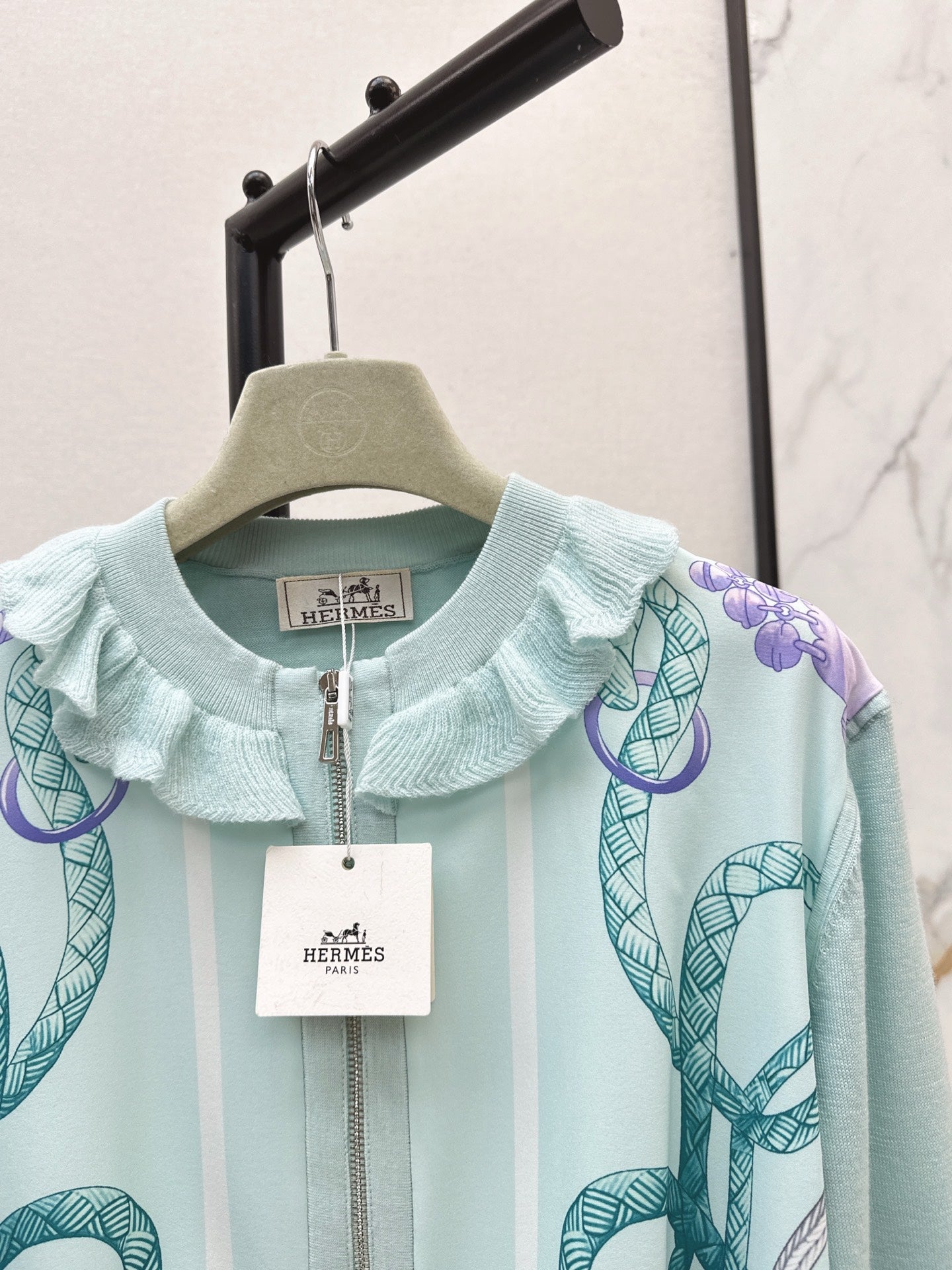 25fw new rope print wool knitted cardigan