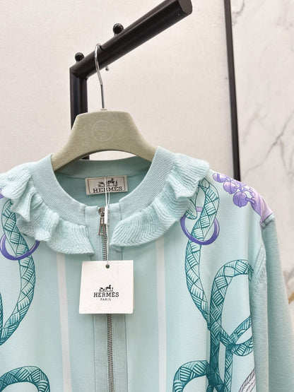 25fw new rope print wool knitted cardigan