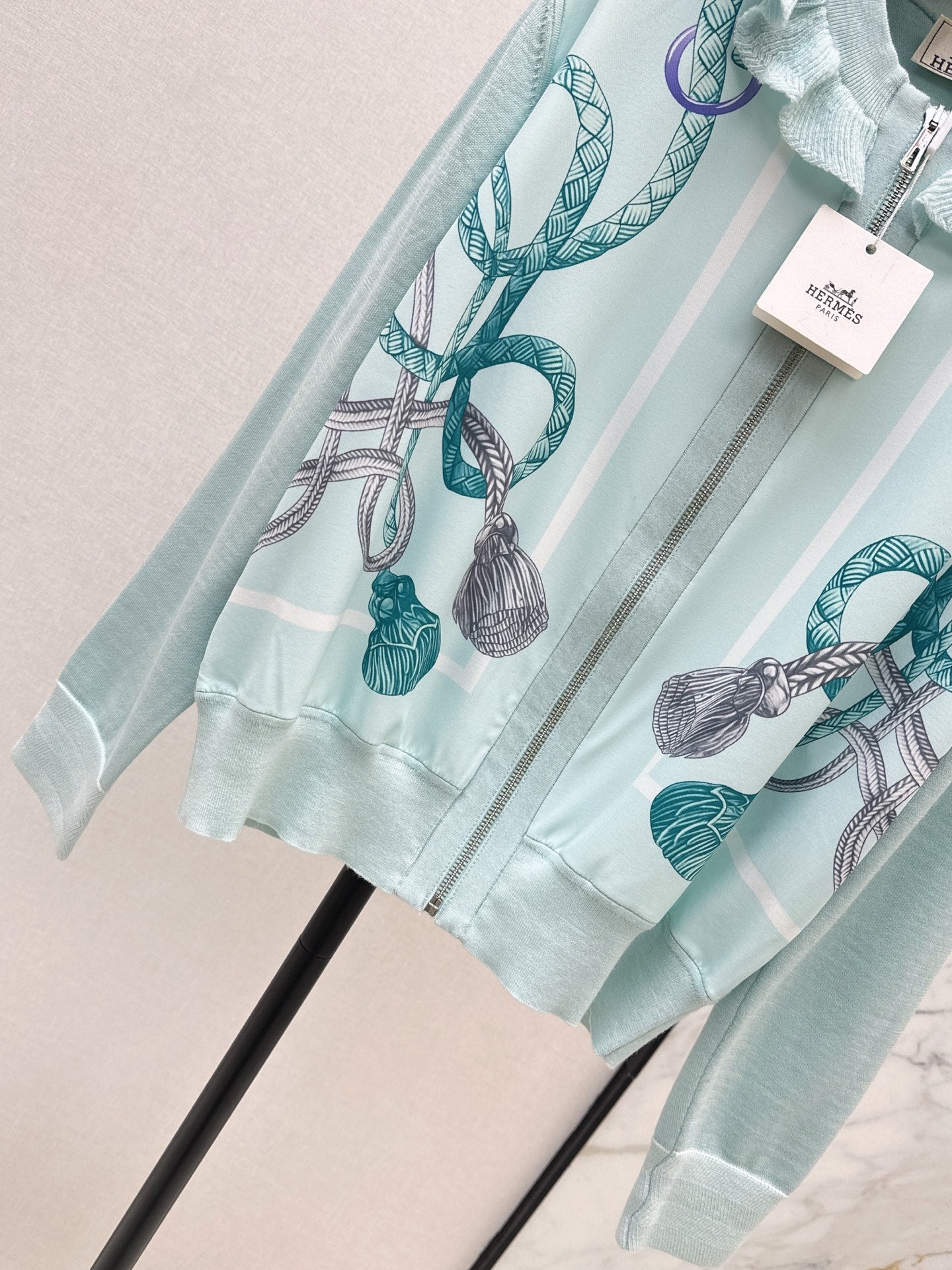 25fw new rope print wool knitted cardigan