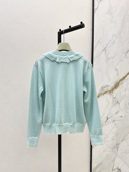 25fw new rope print wool knitted cardigan