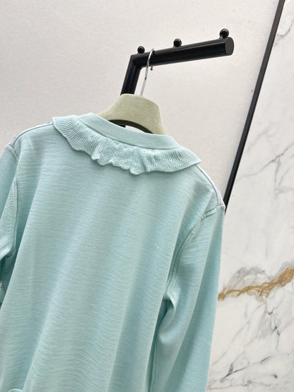 25fw new rope print wool knitted cardigan