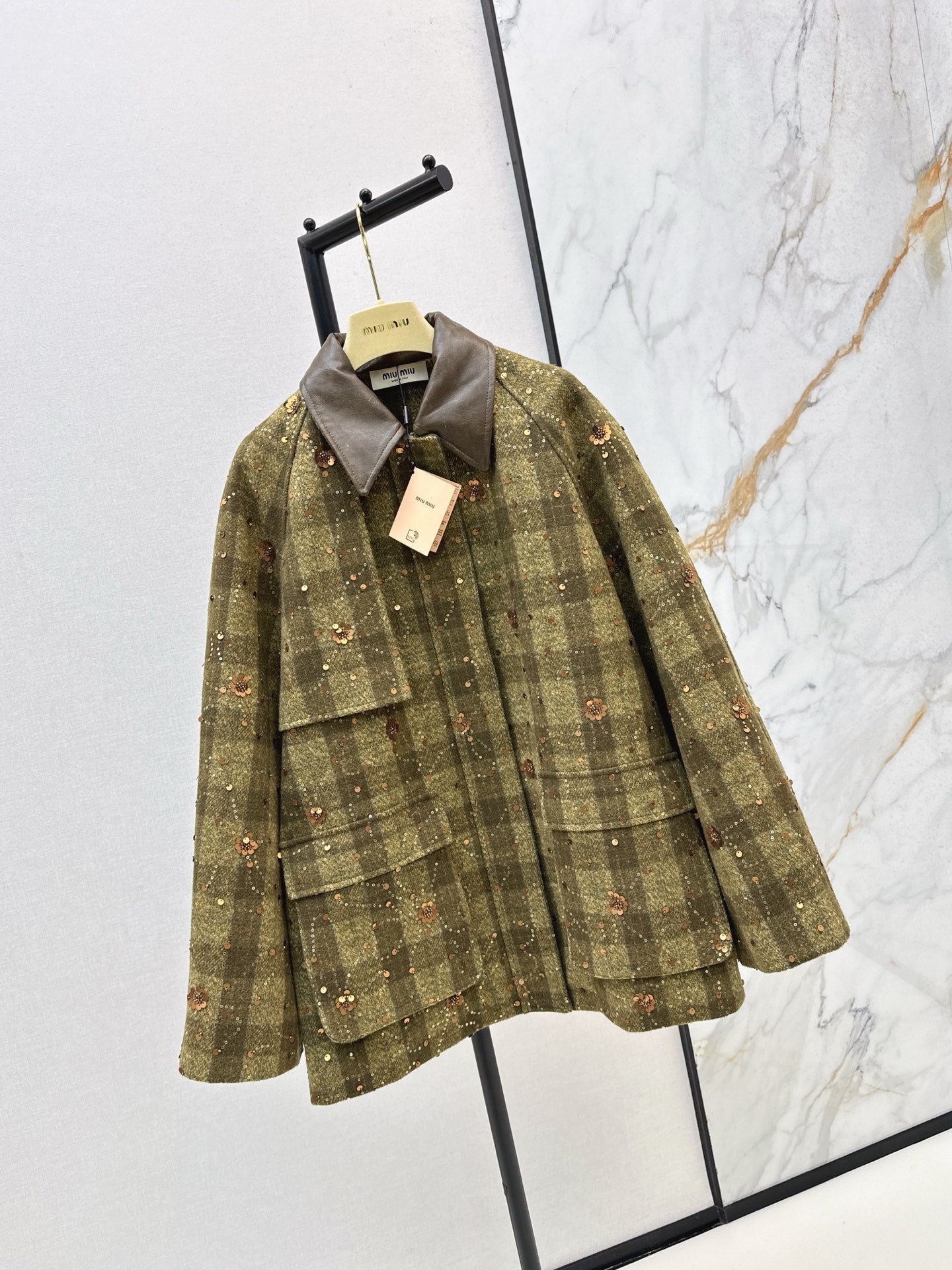 25 Plaid Series Beaded Sequin Fanl Jacket