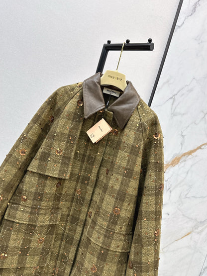 25 Plaid Series Beaded Sequin Fanl Jacket