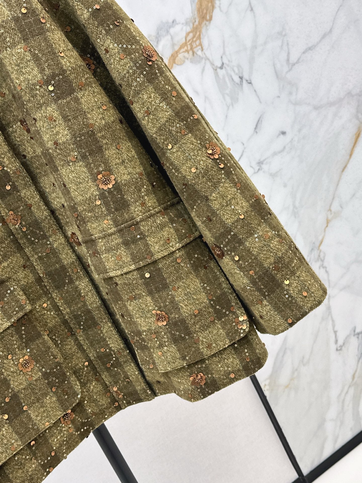 25 Plaid Series Beaded Sequin Fanl Jacket