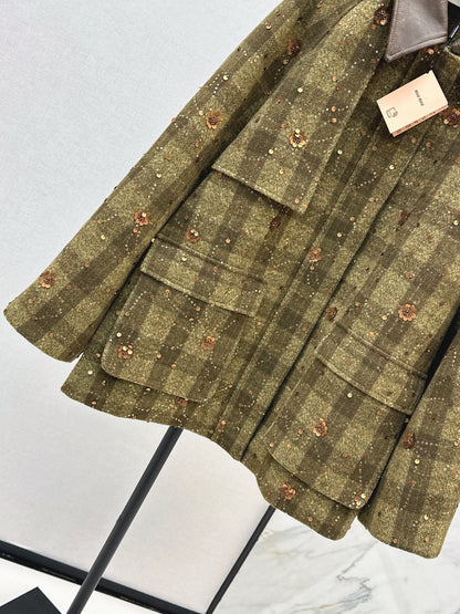 25 Plaid Series Beaded Sequin Fanl Jacket