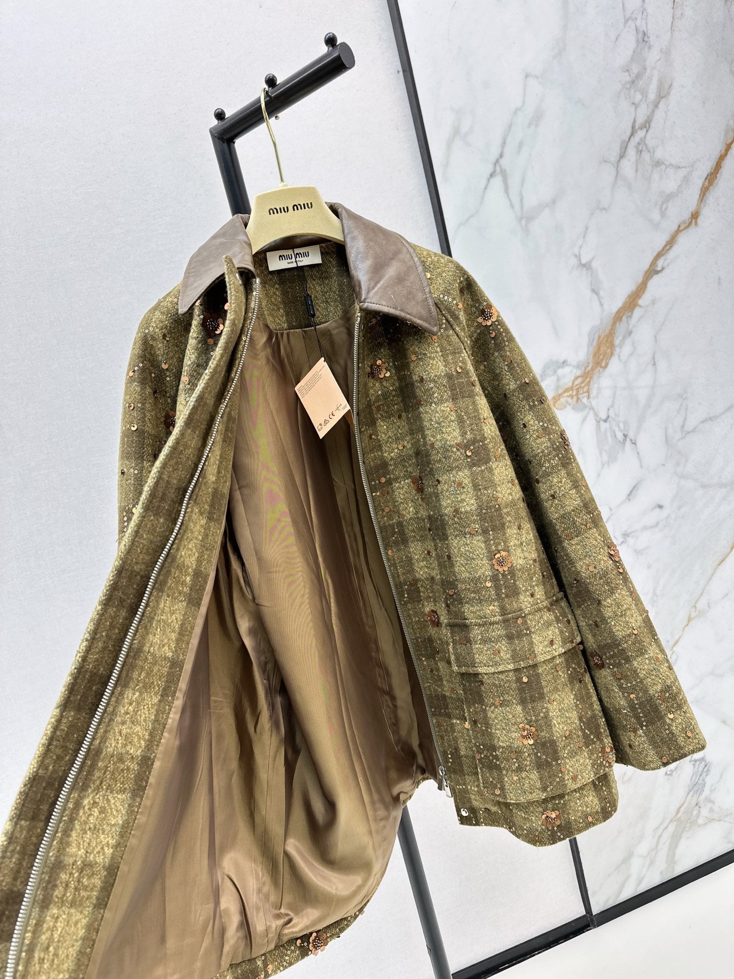 25 Plaid Series Beaded Sequin Fanl Jacket