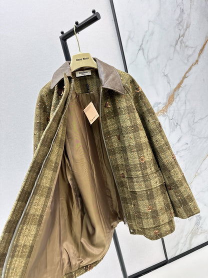 25 Plaid Series Beaded Sequin Fanl Jacket