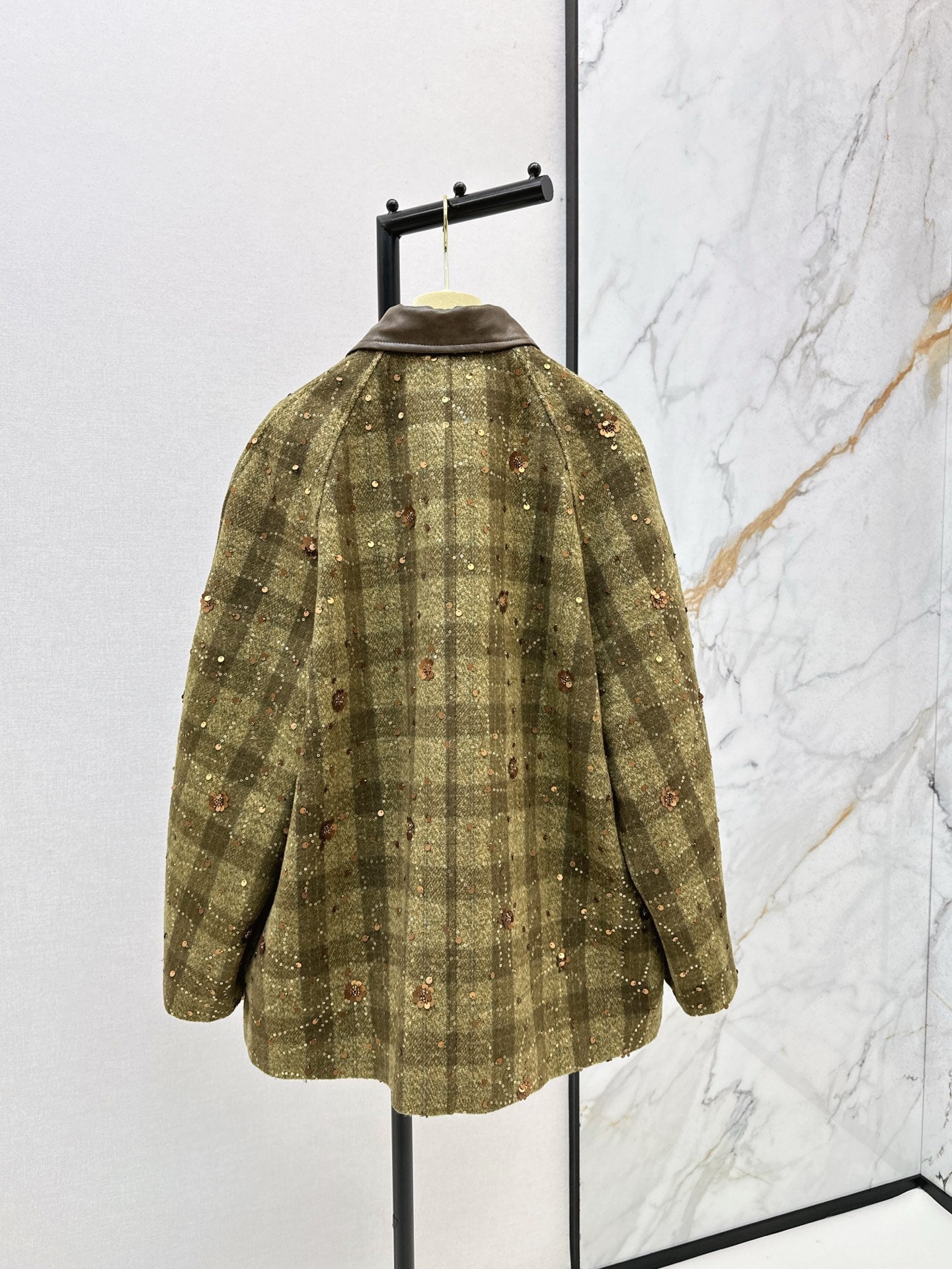 25 Plaid Series Beaded Sequin Fanl Jacket