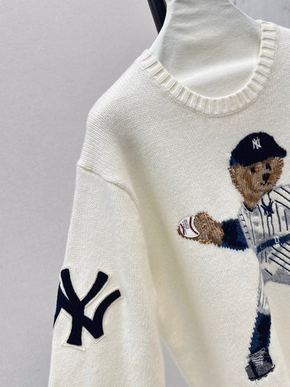 25 New joint baseball bear wool sweater