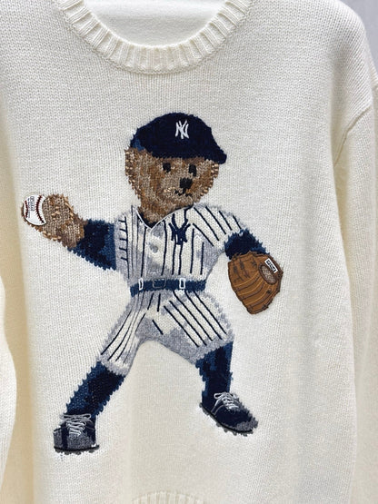 25 New joint baseball bear wool sweater