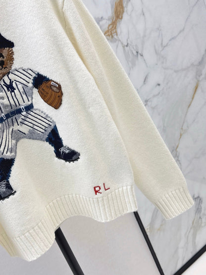 25 New joint baseball bear wool sweater