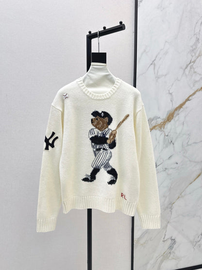 25 New joint baseball bear wool sweater