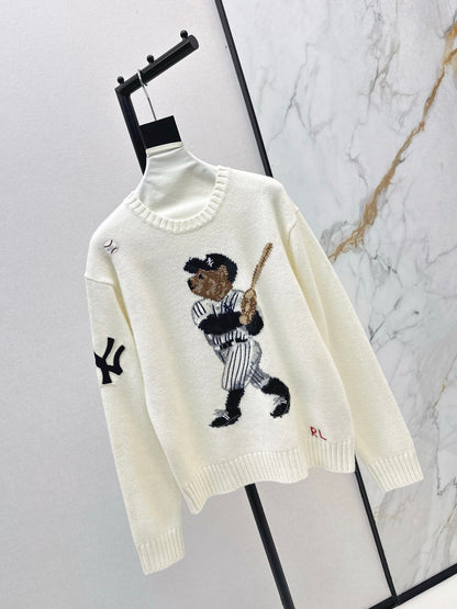 25 New joint baseball bear wool sweater