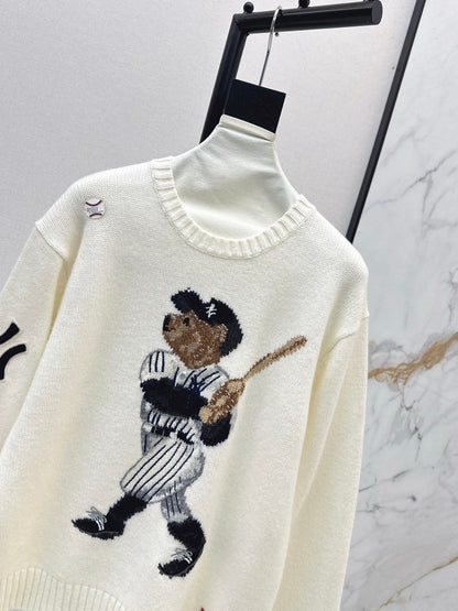 25 New joint baseball bear wool sweater