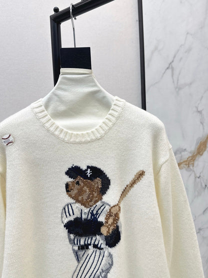25 New joint baseball bear wool sweater