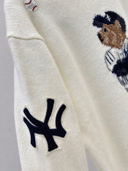 25 New joint baseball bear wool sweater
