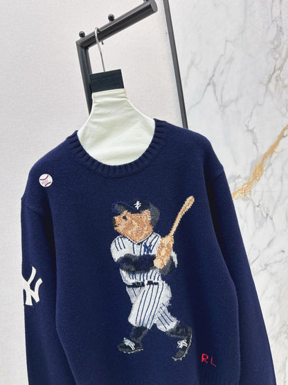 25 New joint baseball bear wool sweater