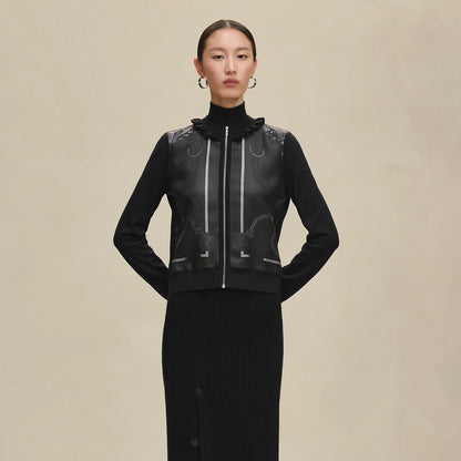 25fw new rope print wool knitted cardigan